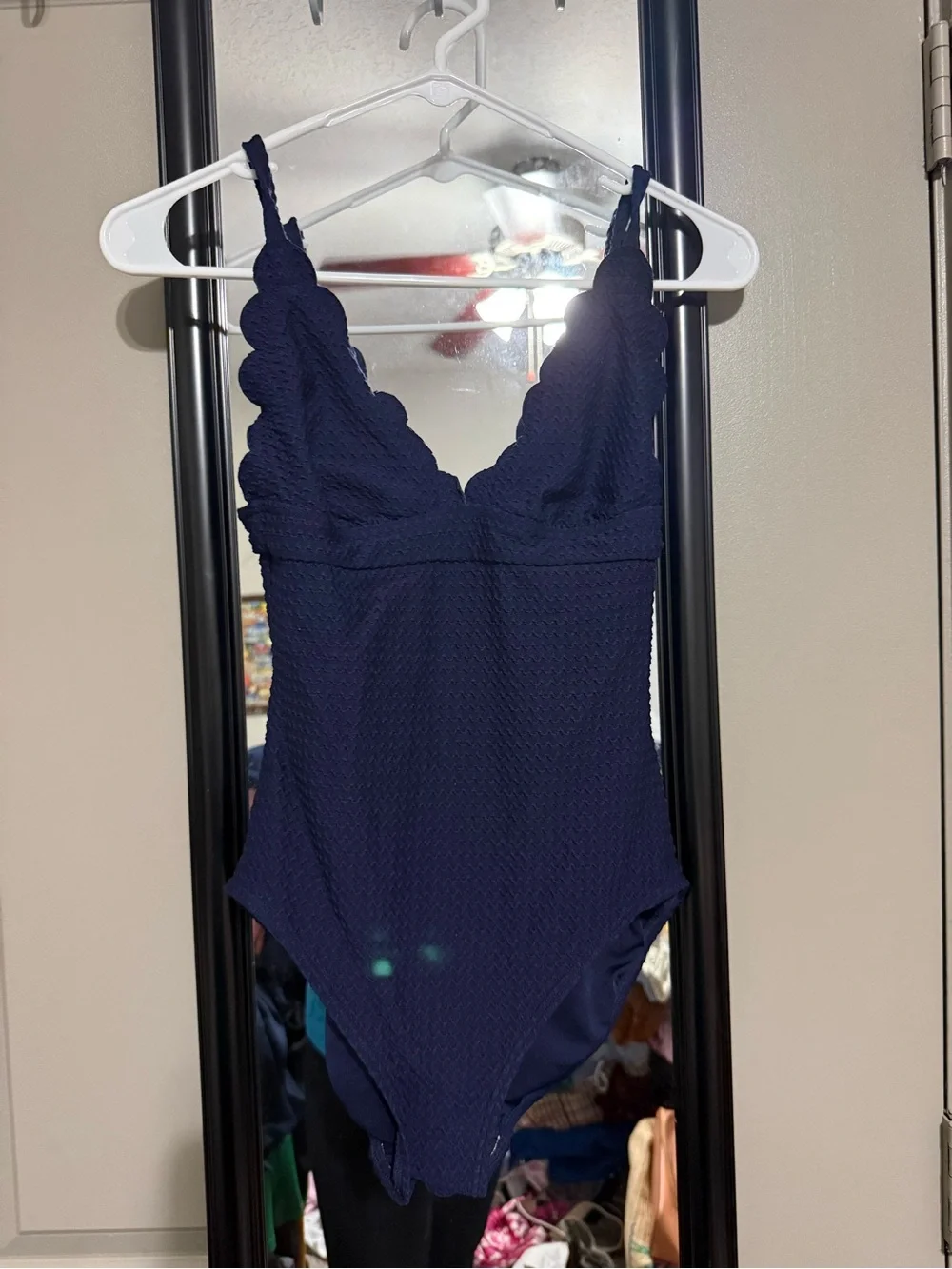 kate spade Navy Scalloped One-Piece Swimsuit